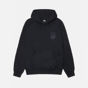 8 BALL HOODIE PIGMENT DYED BLACK
