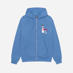 KINGPIN ZIP HOODIE BLUE