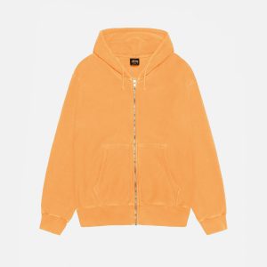 BUANA ZIP HOODIE PIGMENT DYED ORANGE