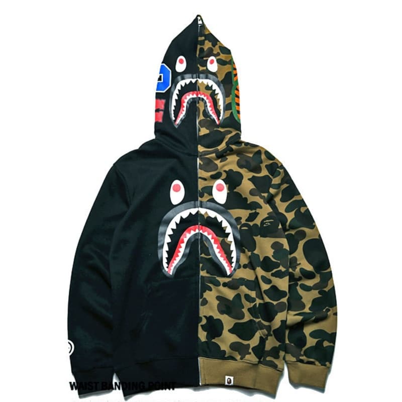 BAPE Color Camo Tiger Shark Double Hoodie BAPE Color Camo Tiger Shark Double Hoodie