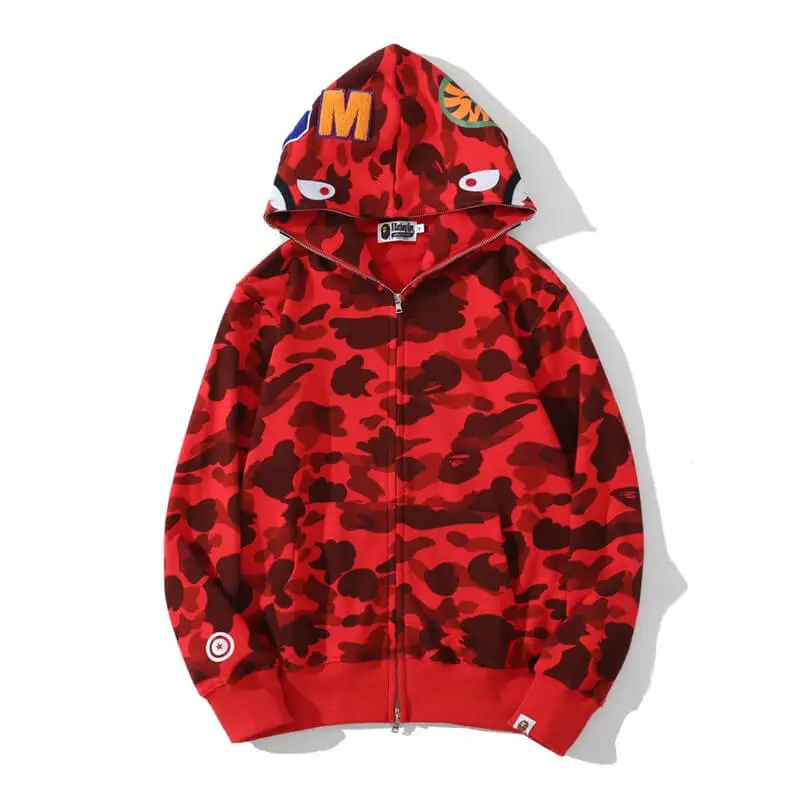 BAPE Red Full Camo Shark Hoodie BAPE Red Full Camo Shark Hoodie
