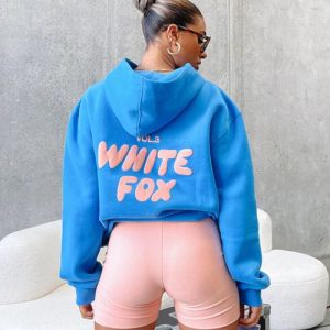 Blue White Fox Hoodie