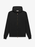 Fleece Zip Up Black Hoodie