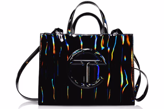 Telfar-Medium-Shopping-Bag-Black-Rainbow Telfar Medium Shopping Bag Black Rainbow