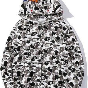 Bape Camouflage Shark Head Zip up Hoodie