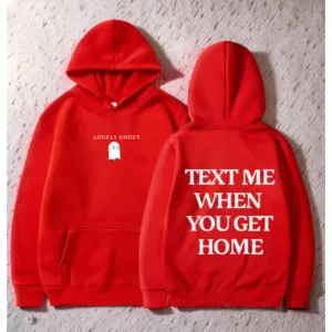 Text Me When You Get Home Hoodie, Ghost Graphic Sweatshirt, Unisex Cozy Pullover Hoodie